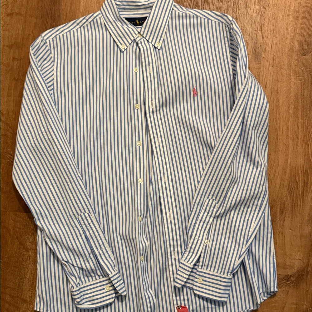 Polo Ralph Lauren Blue and White Striped Women's Shirt